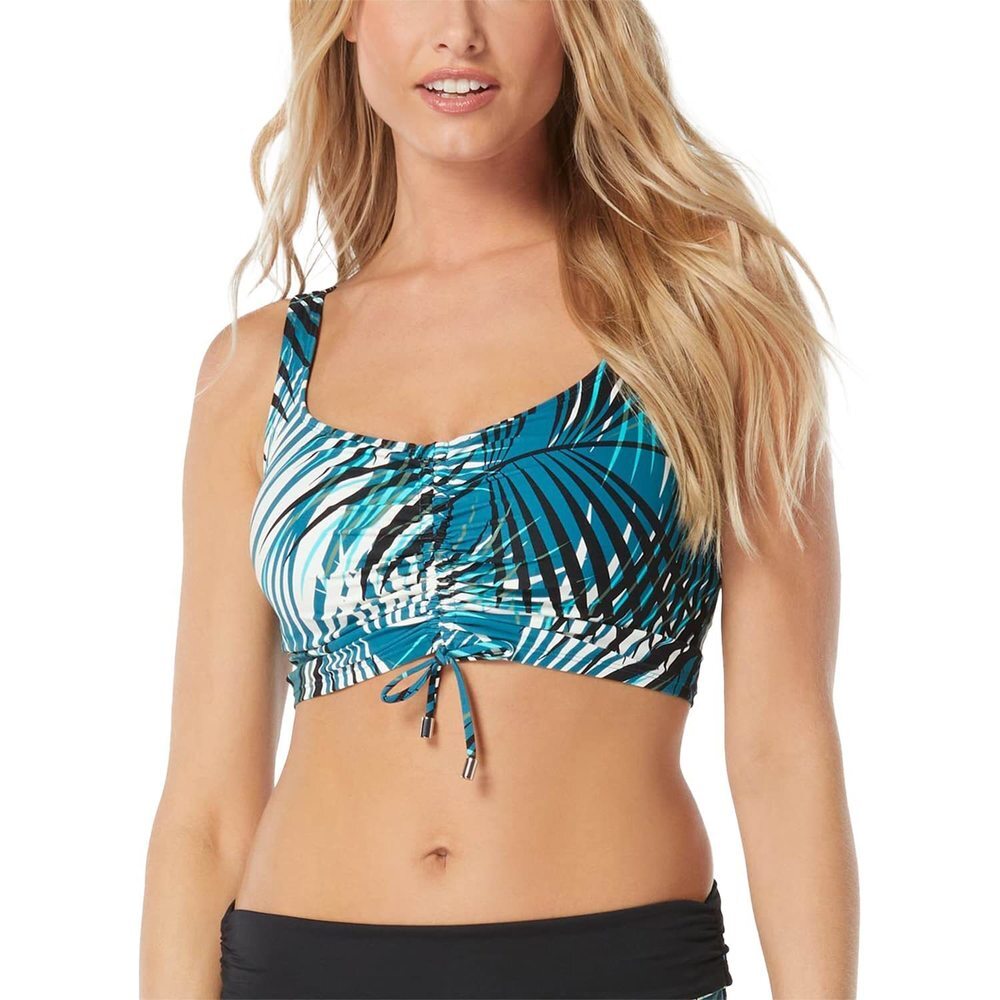 Coco Reef Underwire Bikini Top Tropical Palm Shirred Swimsuit 40F NWT